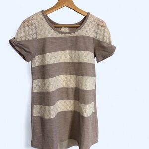 Striped Beige and Cream Axes Femme top